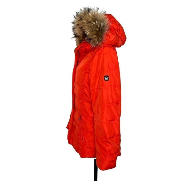 Max Mara Weekend Fur Hooded Jacket Womens Size 6 Detachable Belted Zipper Snaps - Picture 3 of 12